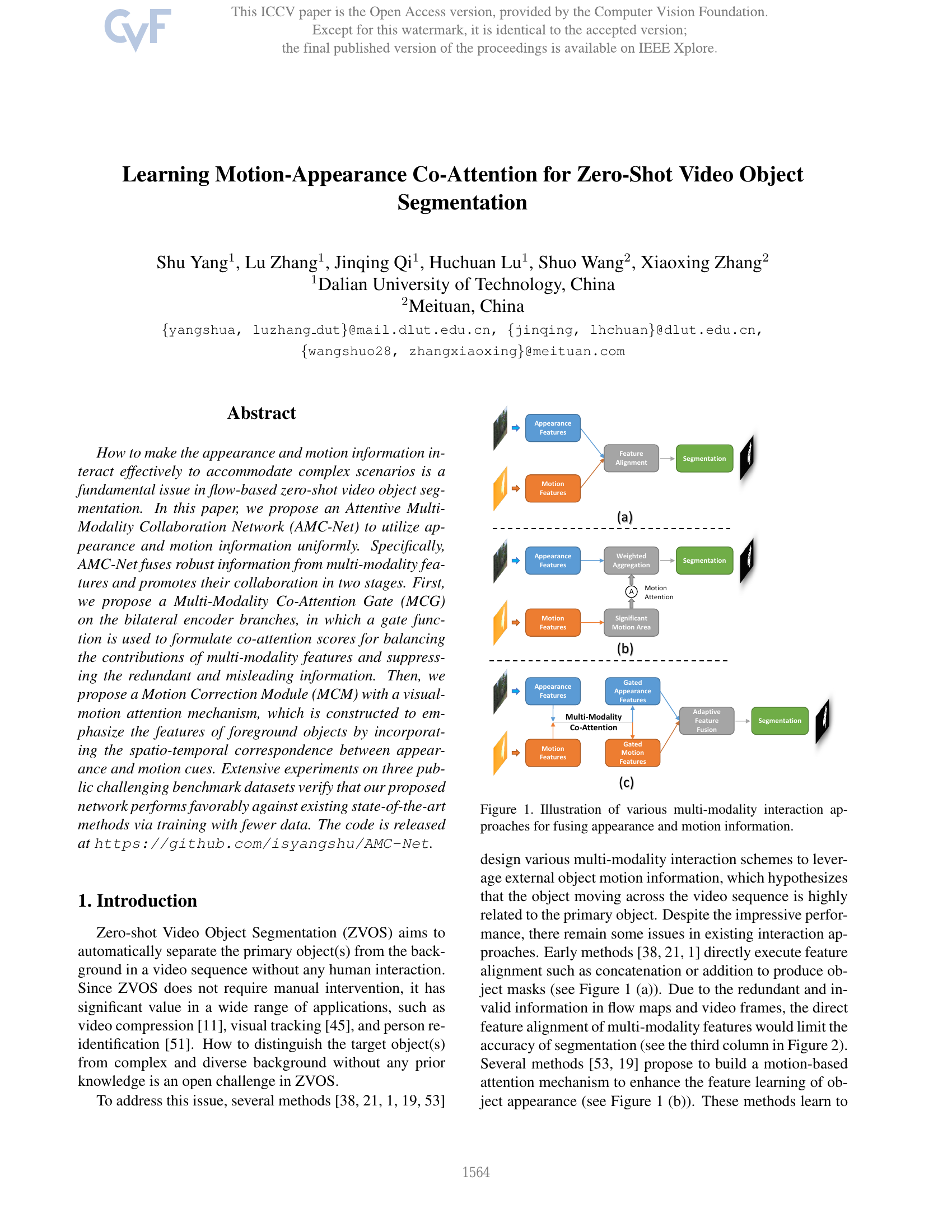 Apprentissage d'une Co-Attention Mouvement-Apparence pour la Segmentation d'Objets Vidéo Zéro-Shot