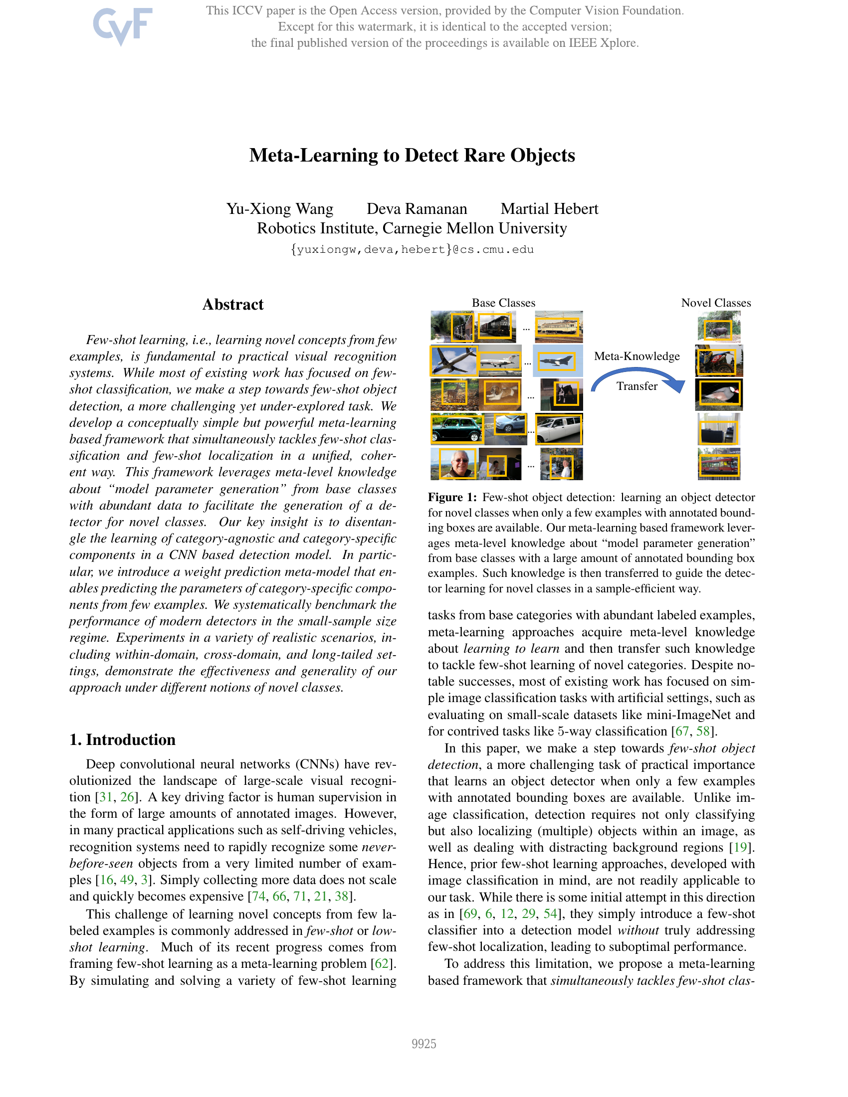 Meta-Learning to Detect Rare Objects