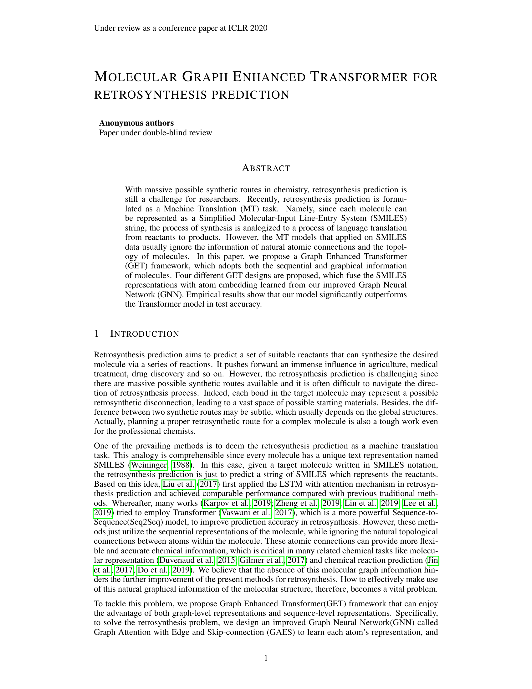 Molecular Graph Enhanced Transformer for Retrosynthesis Prediction