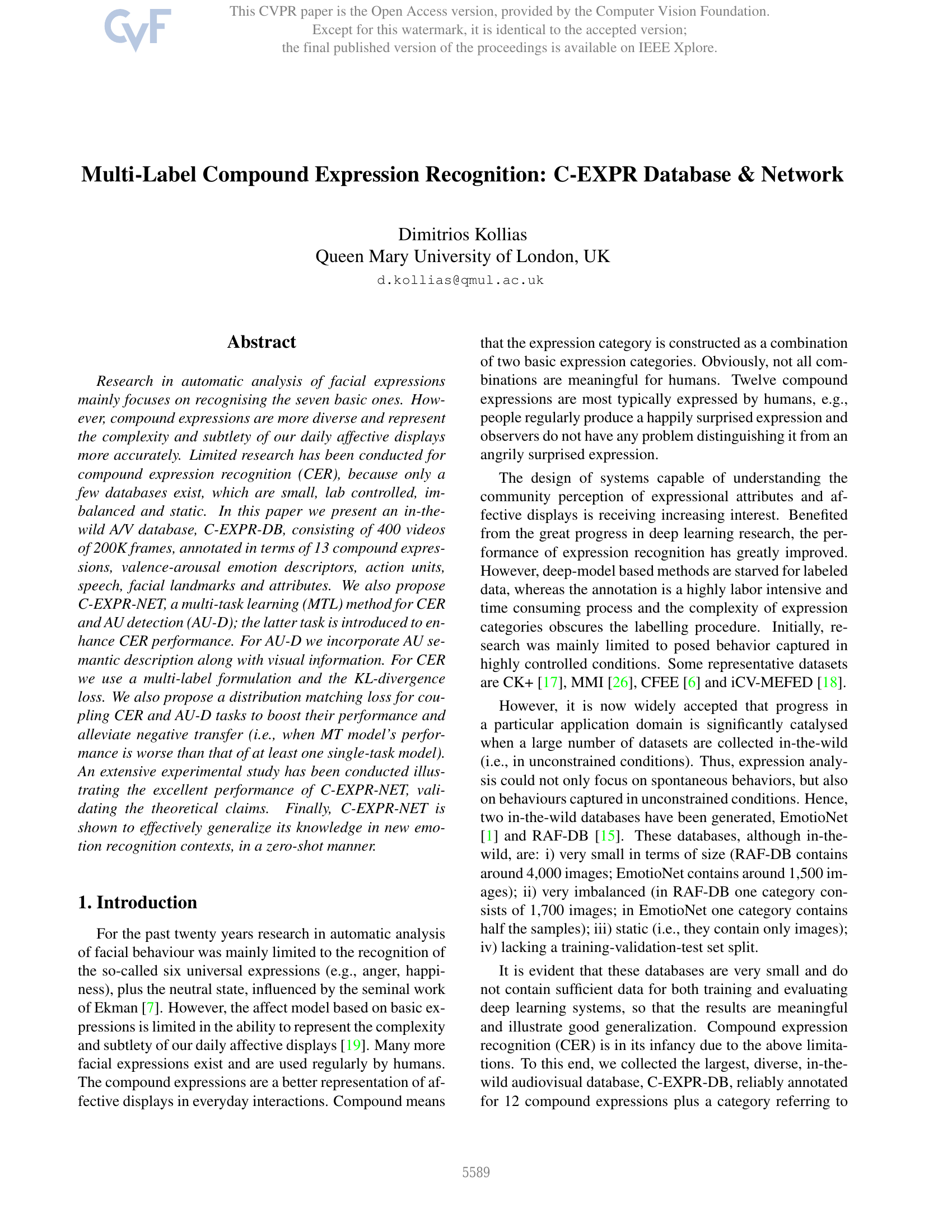 マルチラベル化合物表現認識：C-EXPRデータベースおよびネットワーク