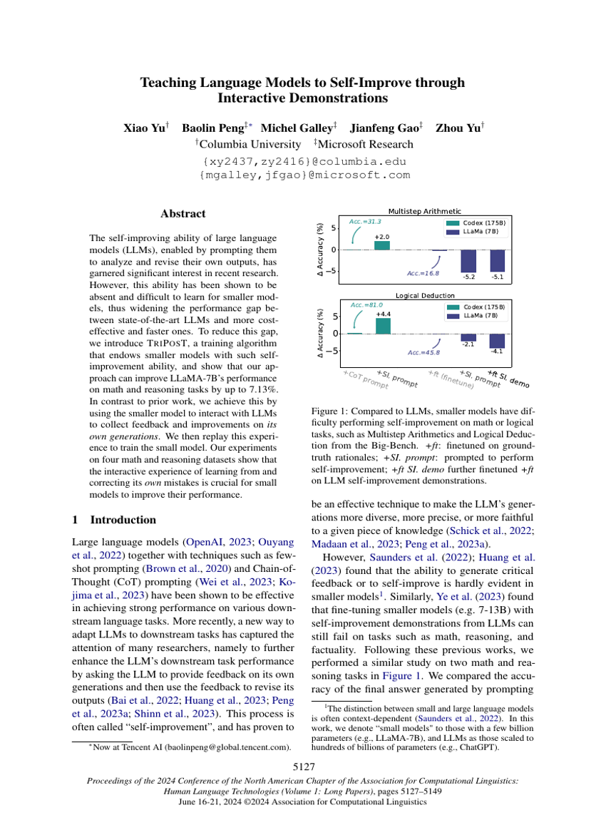 Teaching Language Models to Self-Improve through Interactive Demonstrations