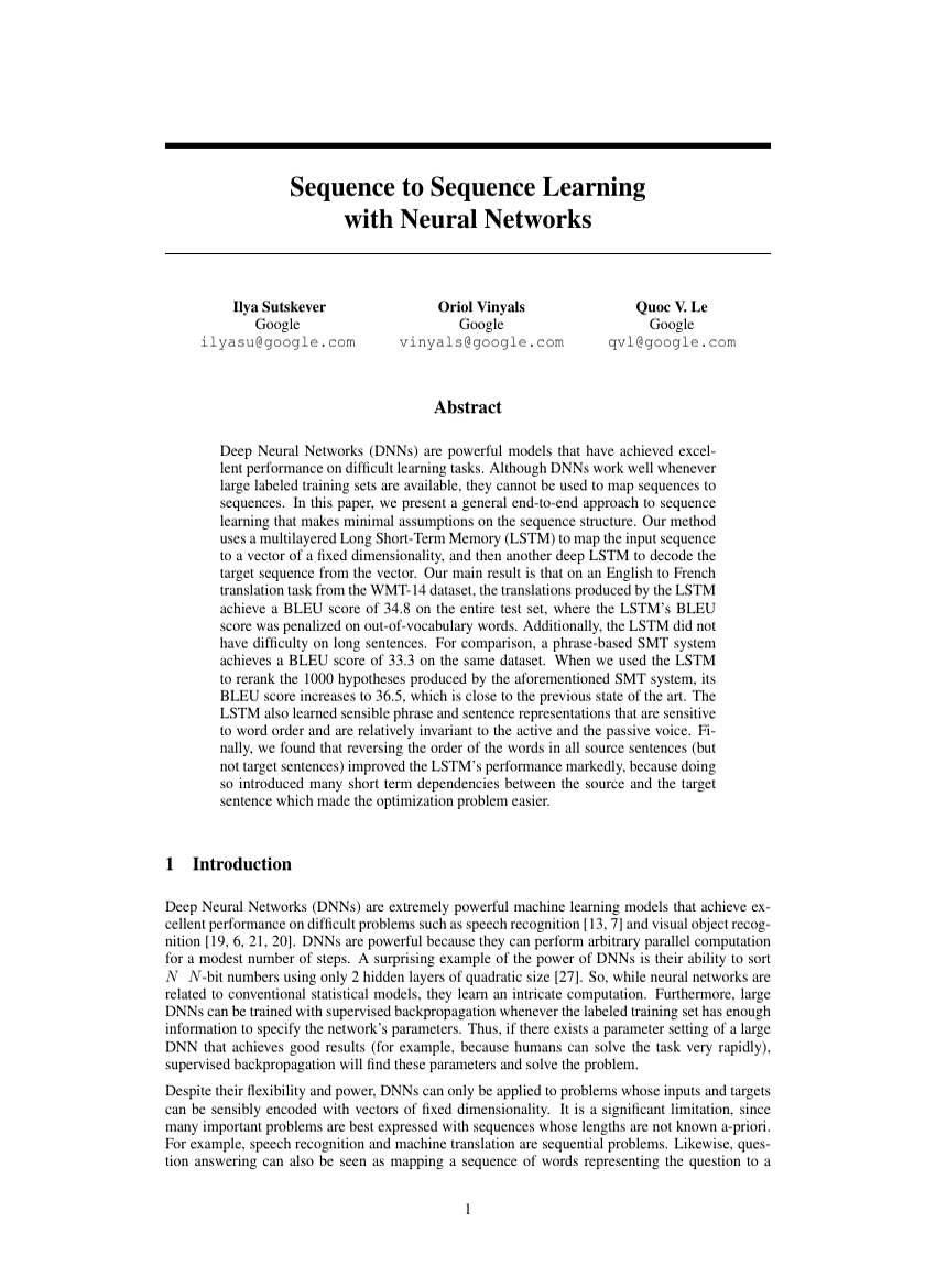 Sequence to Sequence Learning with Neural Networks