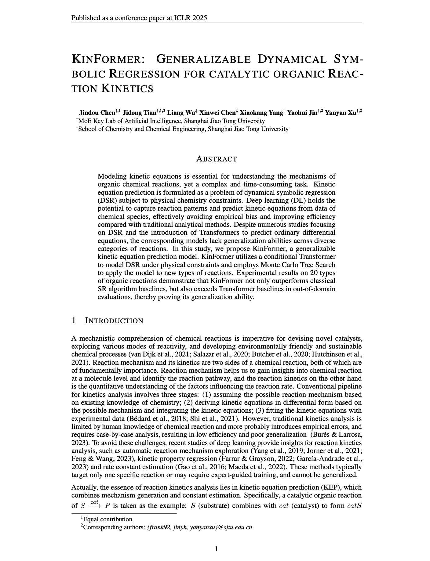 KinFormer: Generalizable Dynamical Symbolic Regression for Catalytic Organic Reaction Kinetics