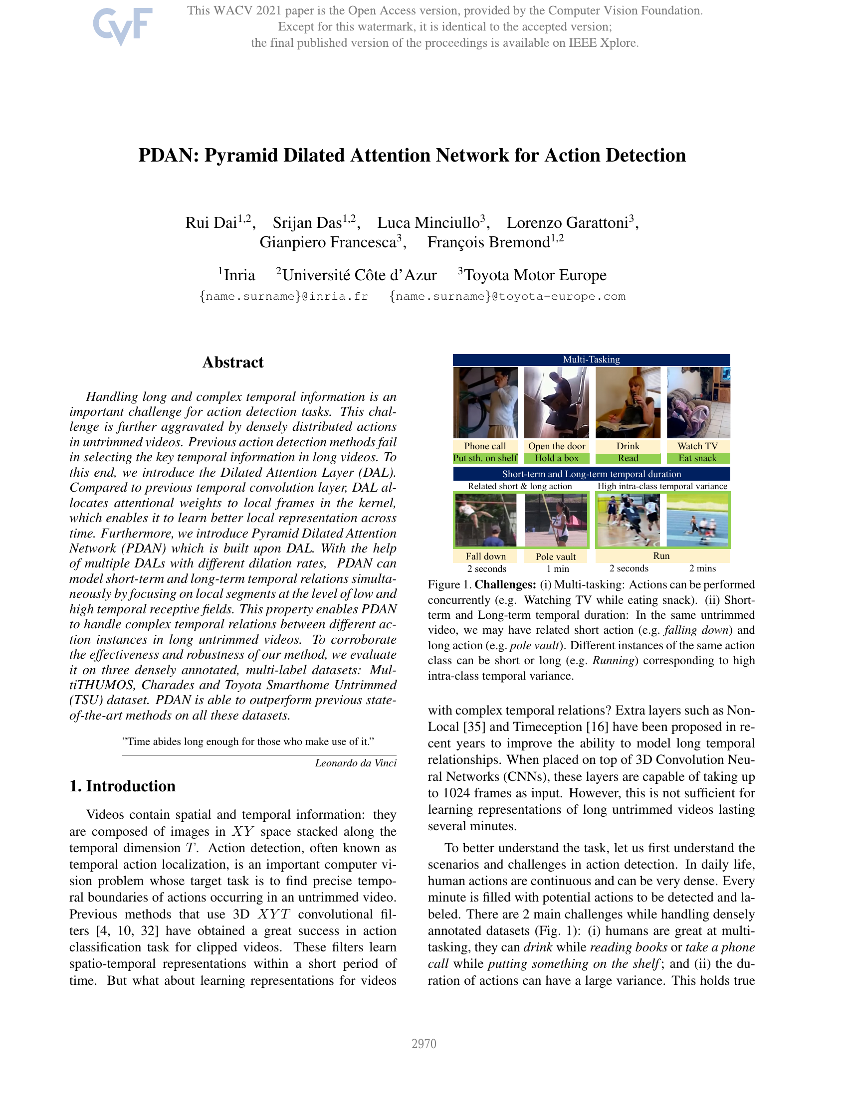 PDAN: Pyramid Dilated Attention Network for Action Detection