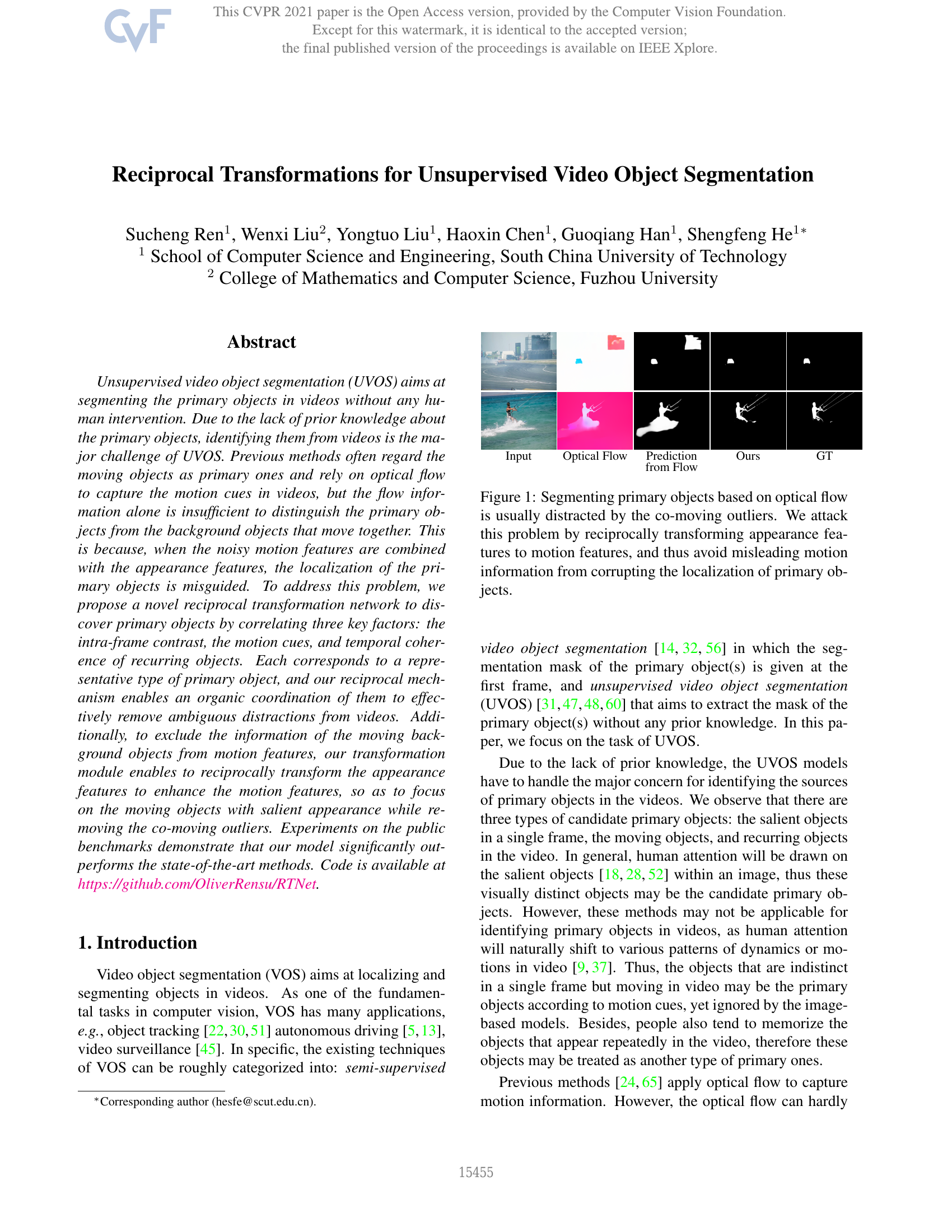 Transformations réciproques pour la segmentation d'objets vidéo non supervisée