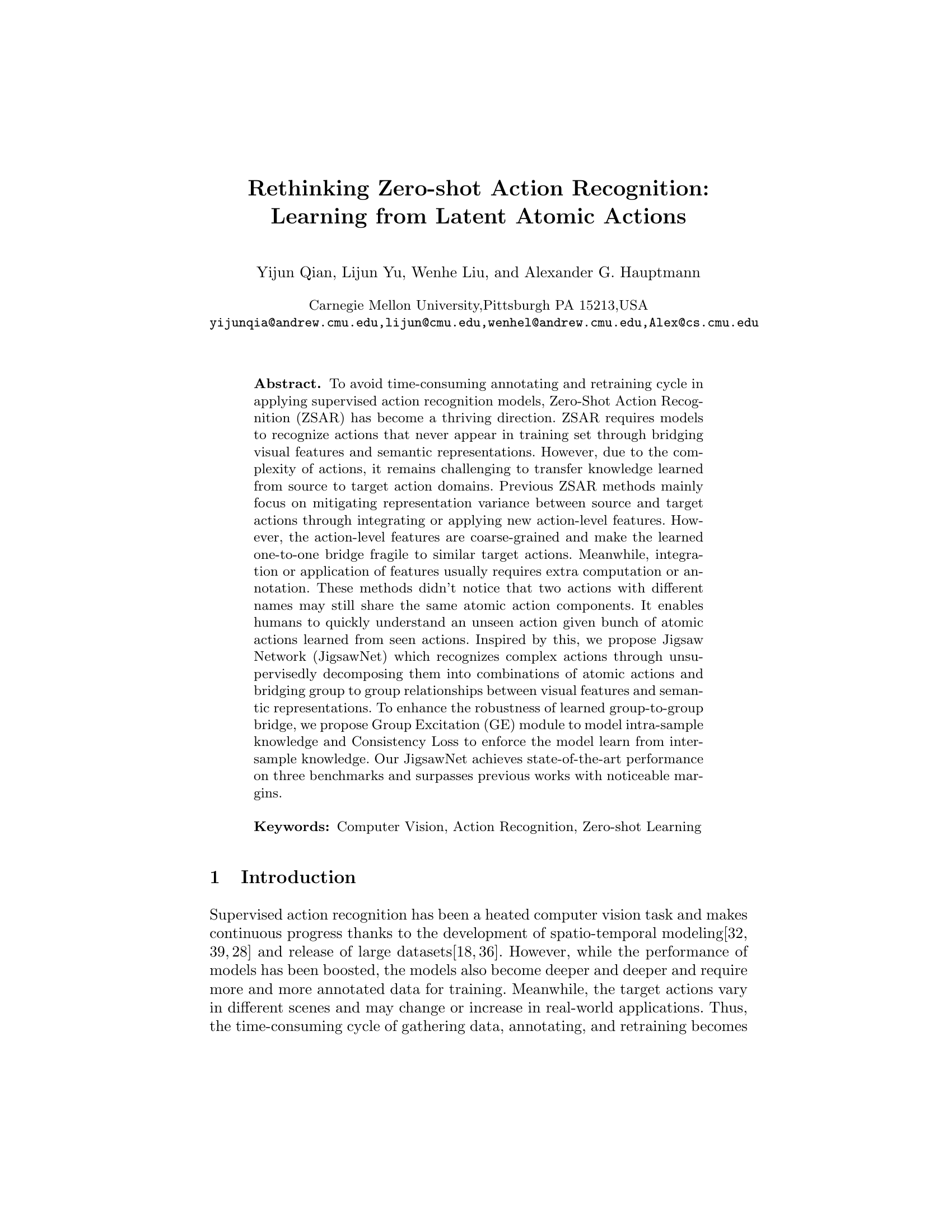 Réinterroger la reconnaissance d’actions en zero-shot : apprendre à partir d’actions atomiques latentes