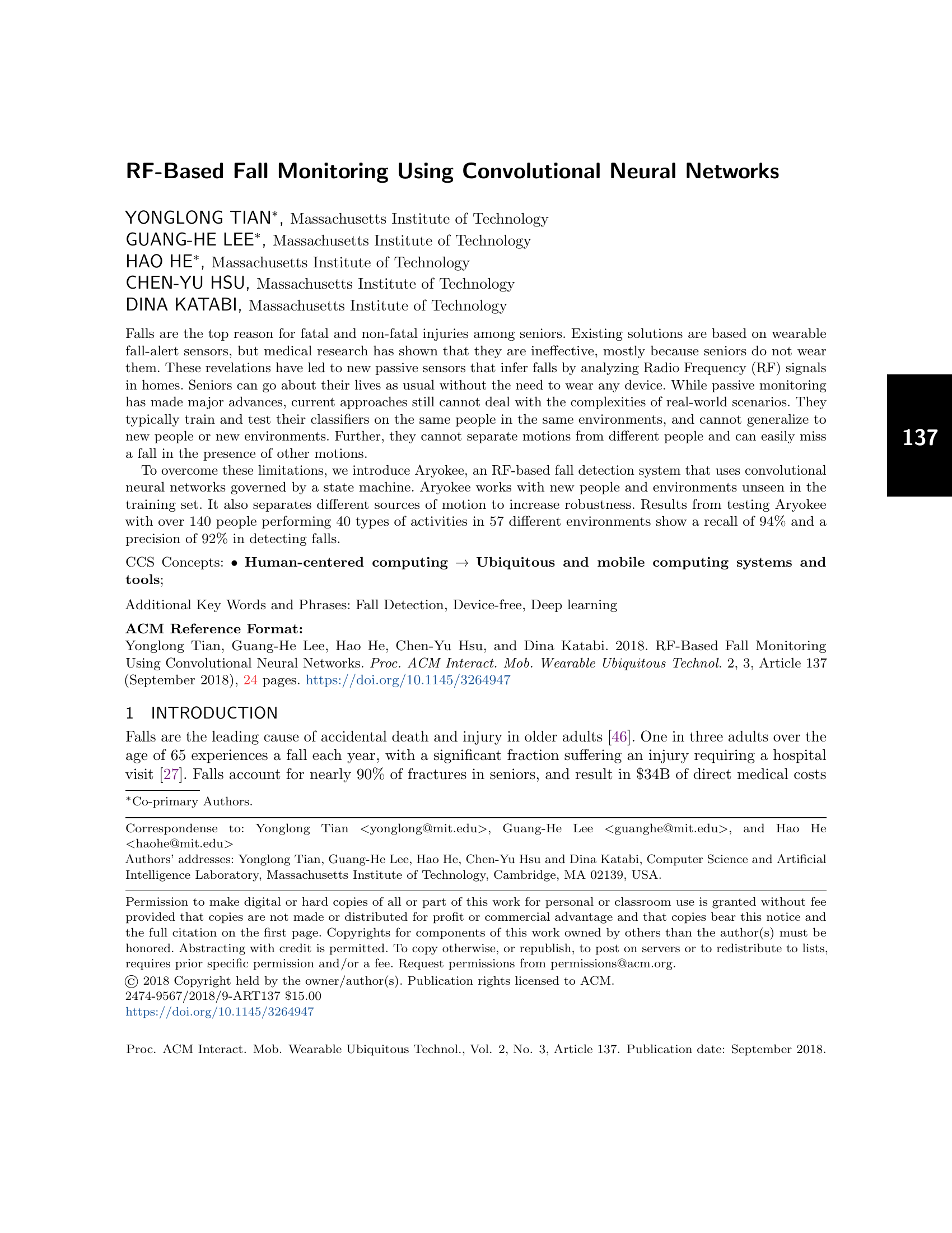 RFベースの転倒モニタリングにおける畳み込みニューラルネットワークの活用