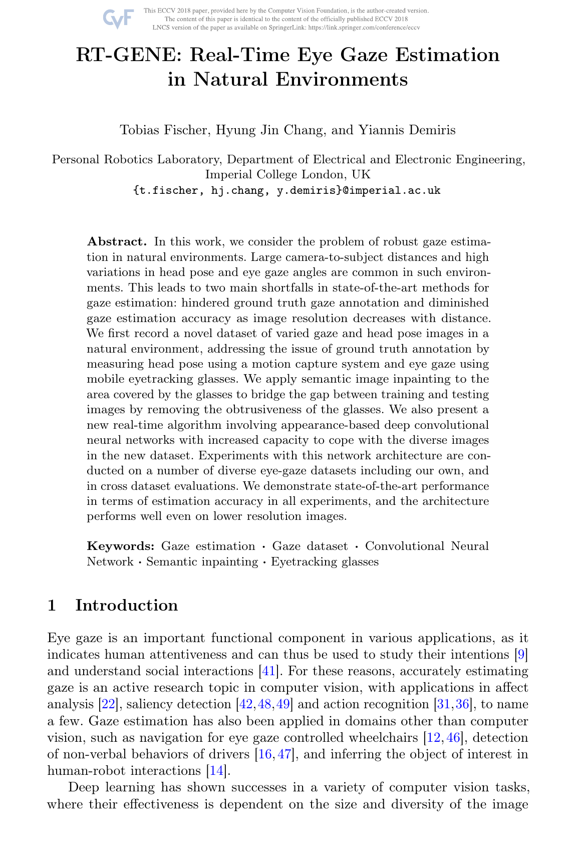 RT-GENE: Real-Time Eye Gaze Estimation in Natural Environments