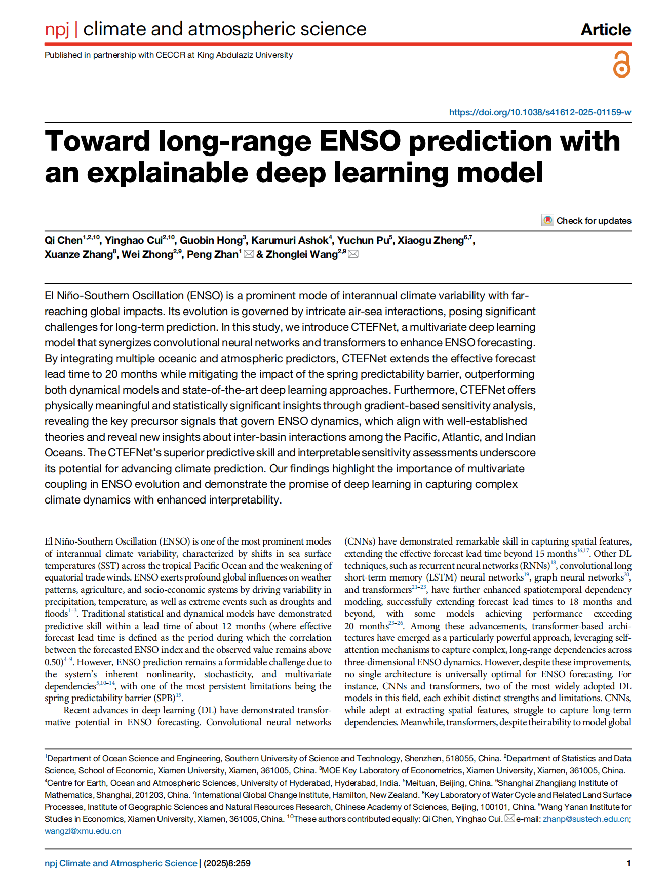 Toward long-range ENSO prediction with an explainable deep learning model