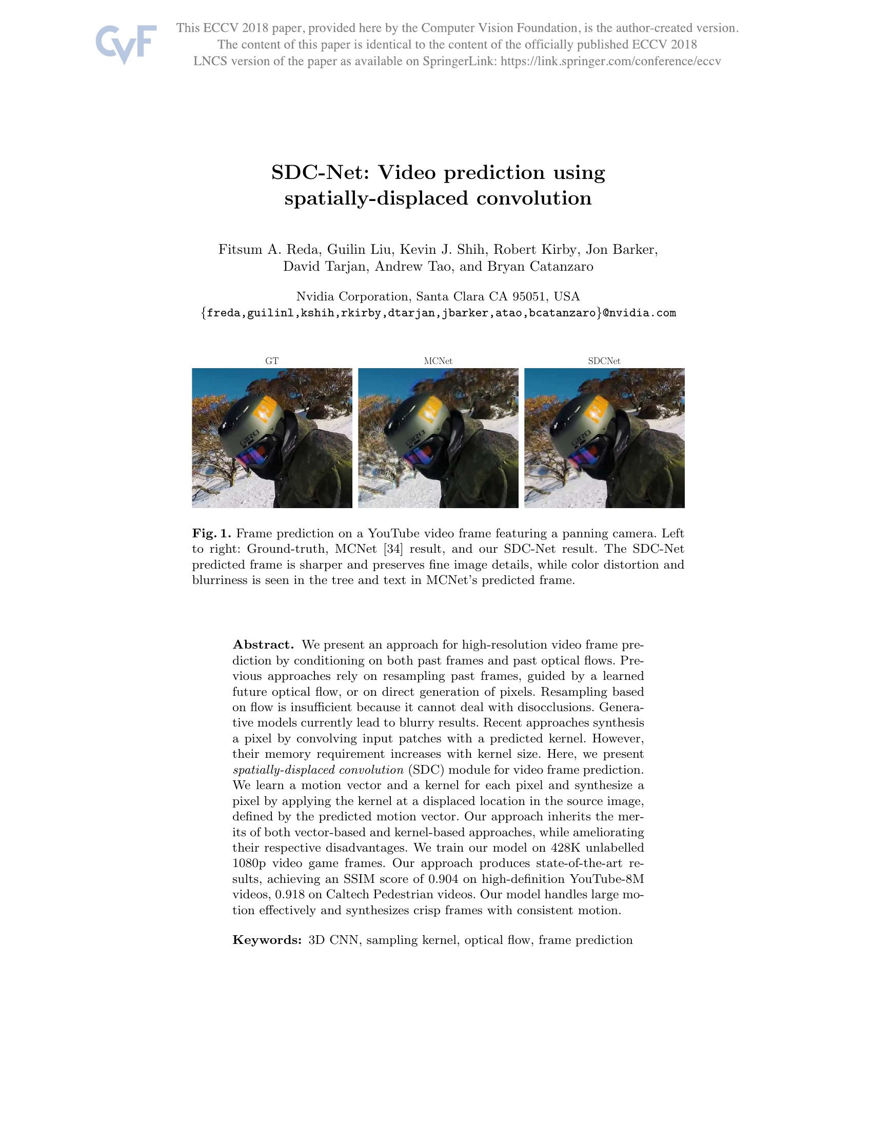 SDC-Net：空間的にずらされた畳み込みを用いた動画予測