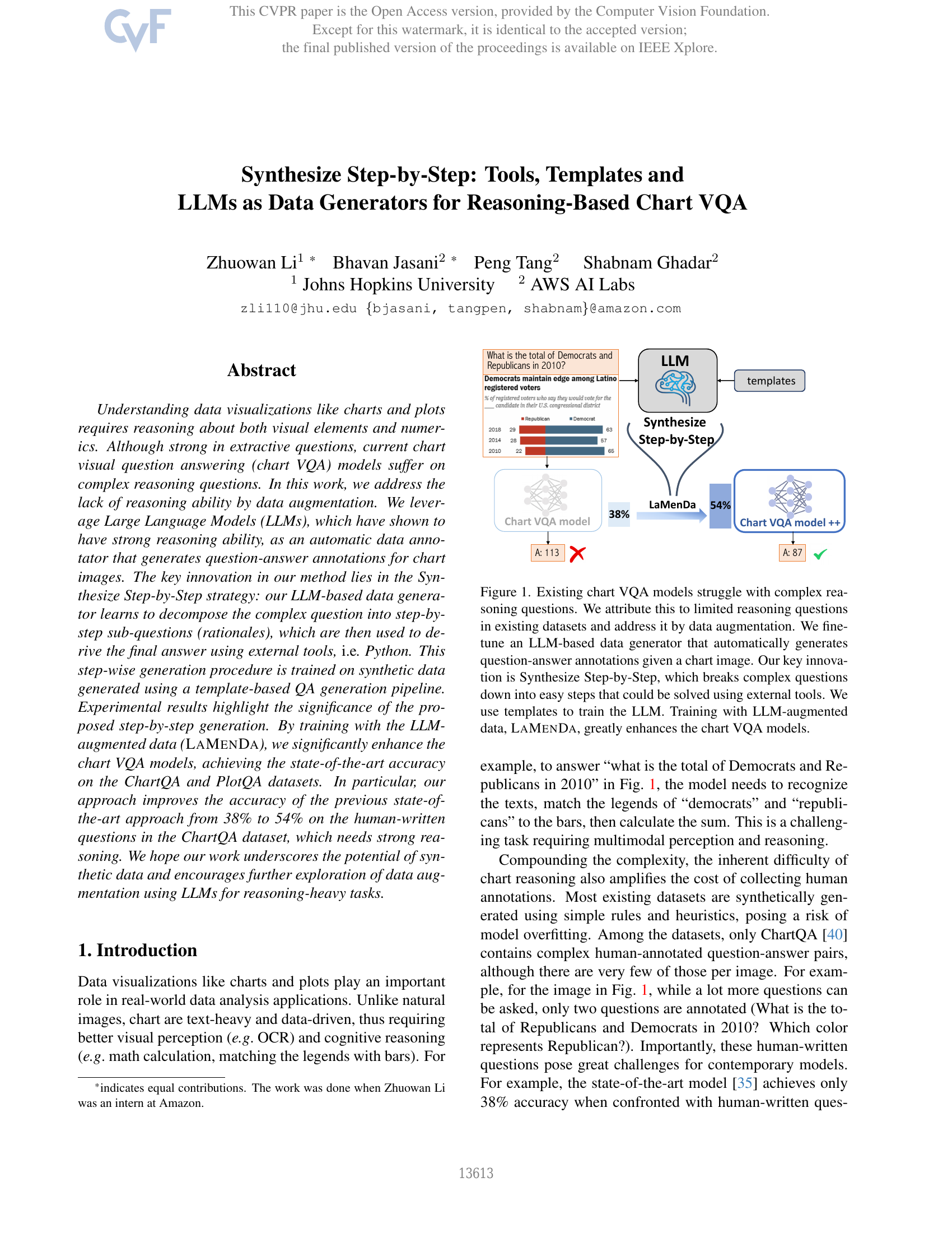 推論ベースのチャートVQAにおけるデータ生成のためのツールテンプレートとLLMsの段階的統合