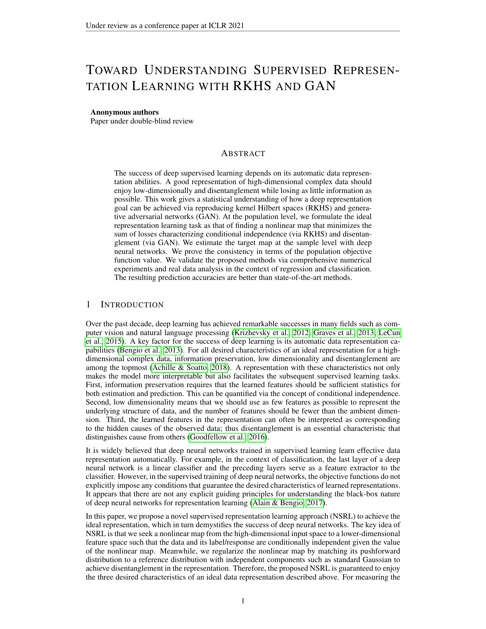 基于RKHS与GAN的监督表示学习理解