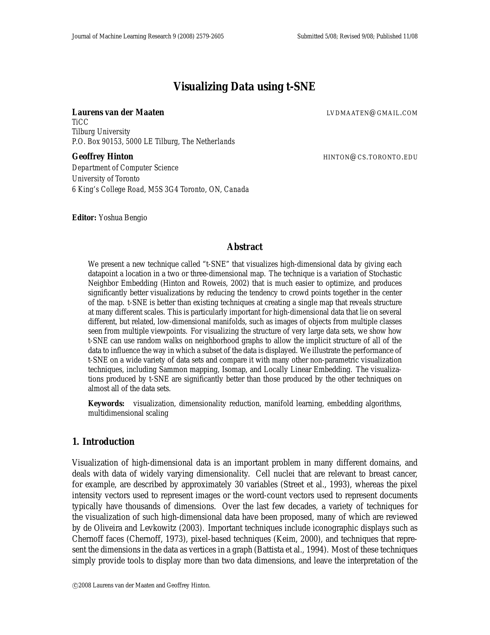 使用 t-SNE 可视化数据
