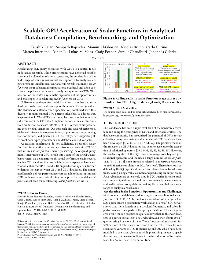 Scalable GPU Acceleration of Scalar Functions in Analytical Databases: Compilation, Benchmarking, and Optimization