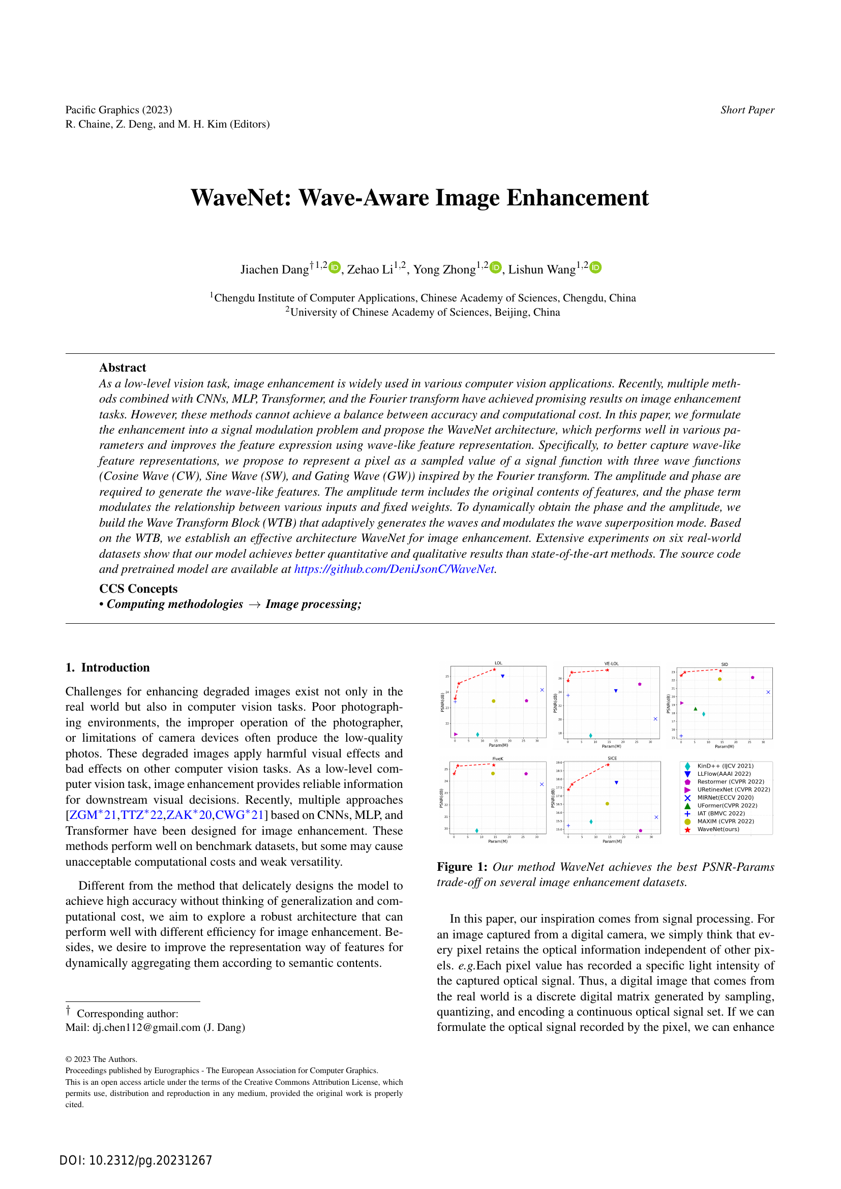 WaveNet: Wave-Aware Image Enhancement